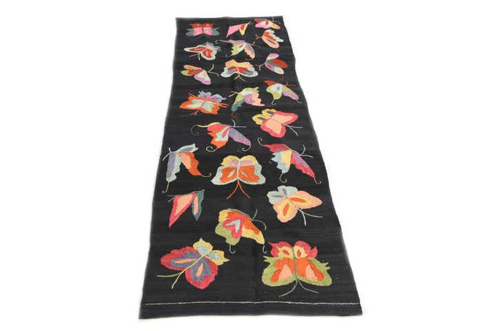 2' 5 x 8' 1 Hand Woven Kilim Suzani Wool Runner Rug