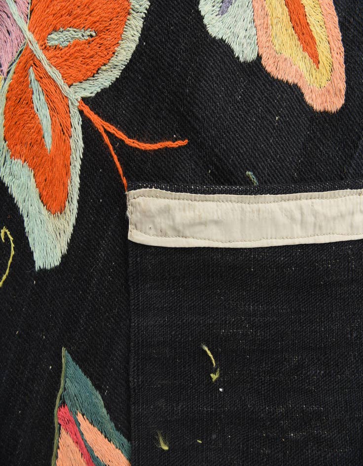 Detail image of 2' 5 x 8' 1  Hand Woven Kilim Suzani Wool Runner Rug