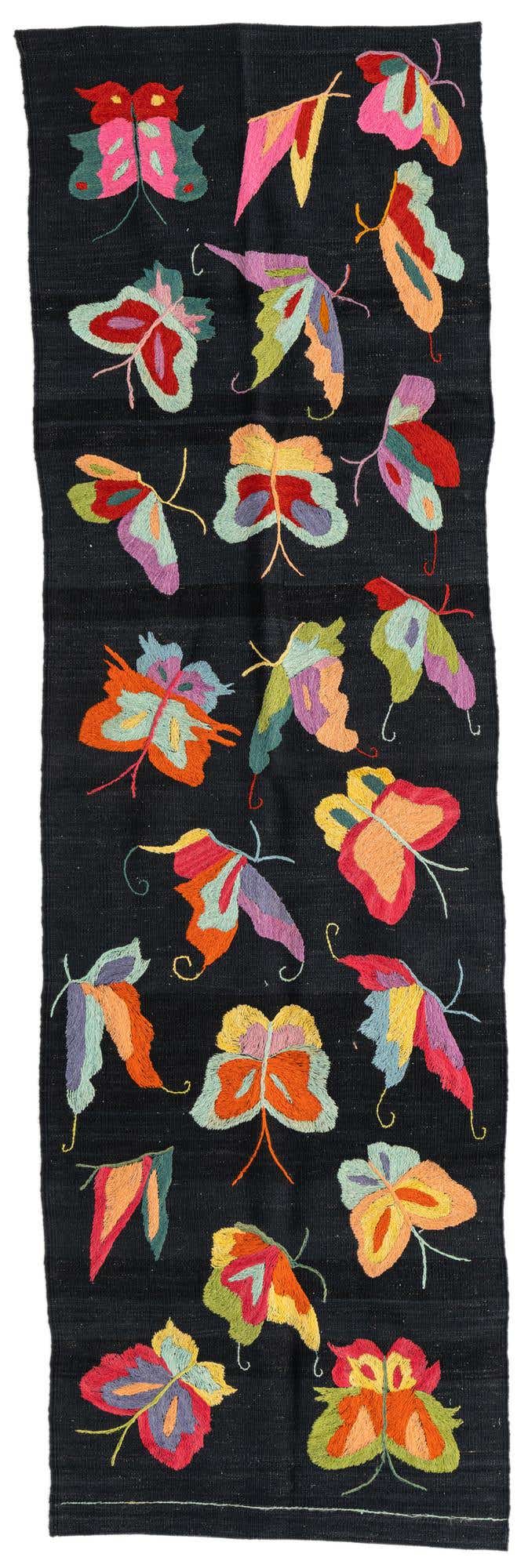 2' 5 x 8' 1 Hand Woven Kilim Suzani Wool Runner Rug