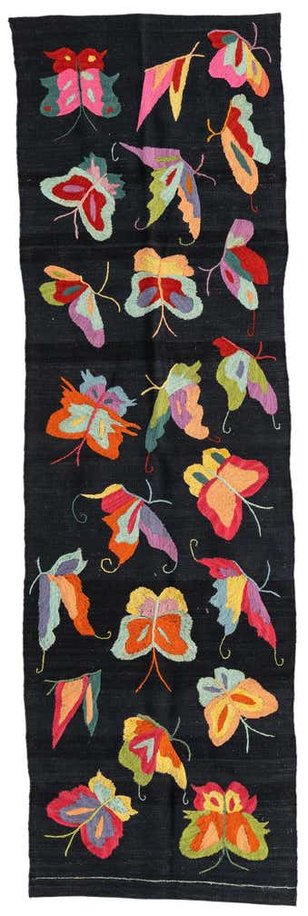 2' 5 x 8' 1 Hand Woven Kilim Suzani Wool Runner Rug