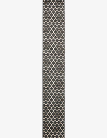 Black Lattice Runner Rug