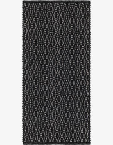 2' x 4' 1 Hand Woven Lattice Wool Runner Rug