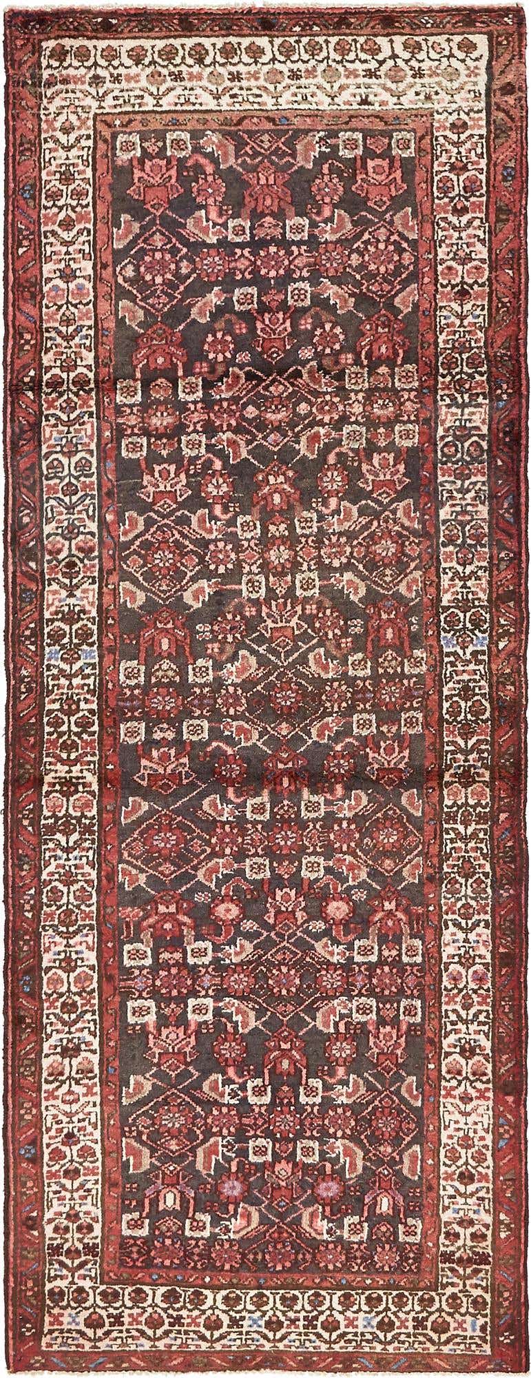 3' 7 x 10' 9 Hand Knotted Malayer Persian Wool Runner Rug