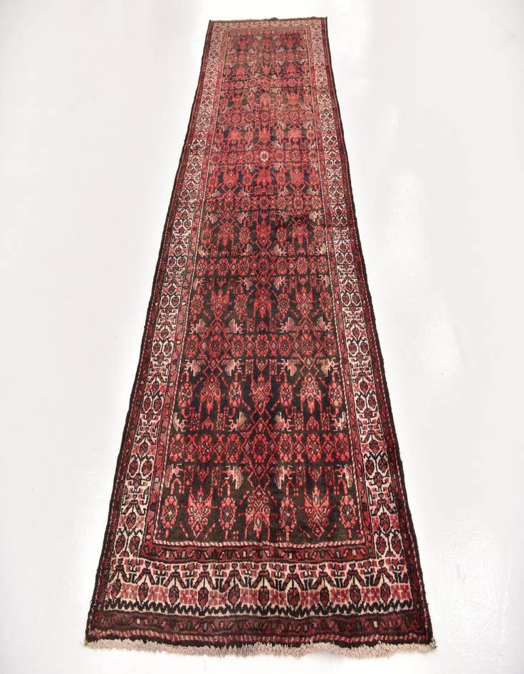 Detail image of 3' 8 x 10' 2  Hand Knotted Malayer Persian Wool Runner Rug