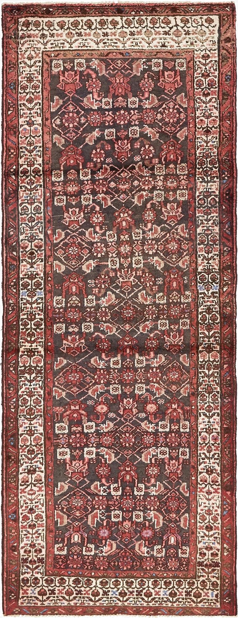3' 7 x 10' 9  Hand Knotted Malayer Persian Wool Runner Rug