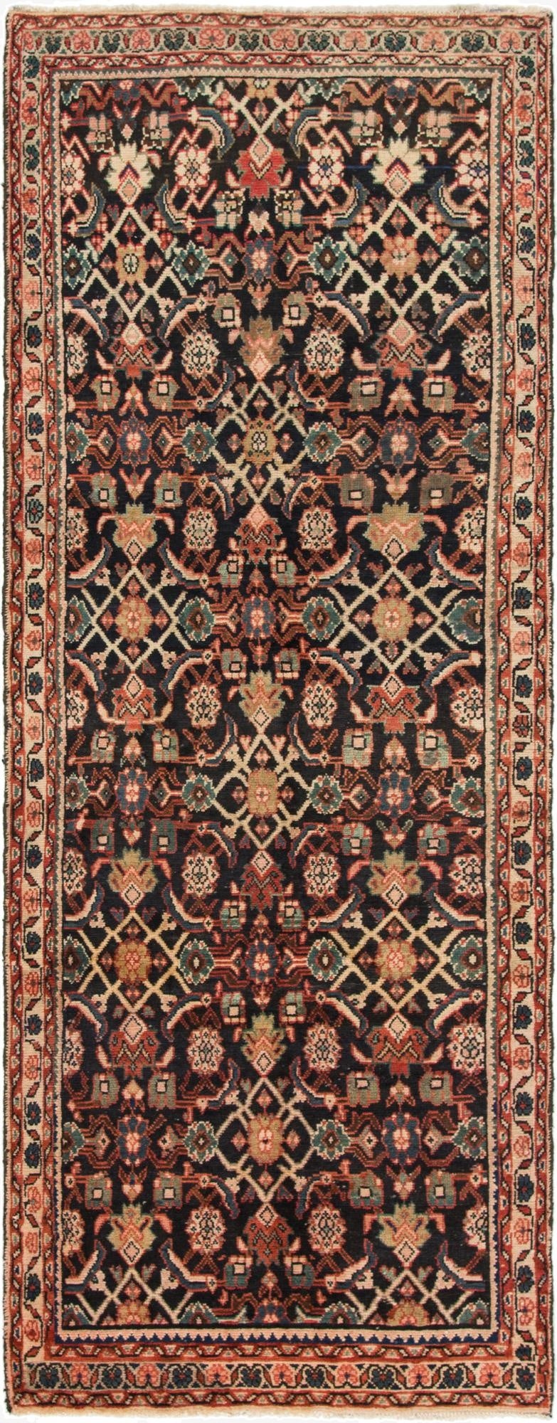 3' 8 x 10' 3  Hand Knotted Malayer Persian Wool Runner Rug