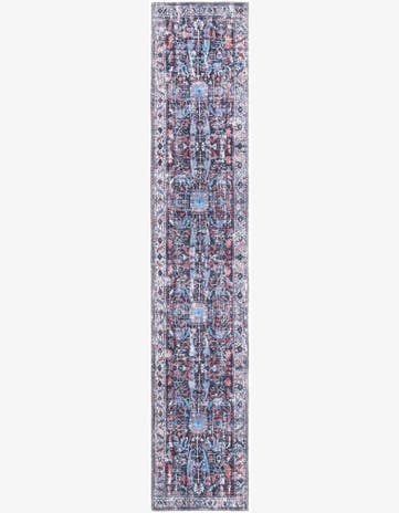 Black Washable Mangata Runner Rug