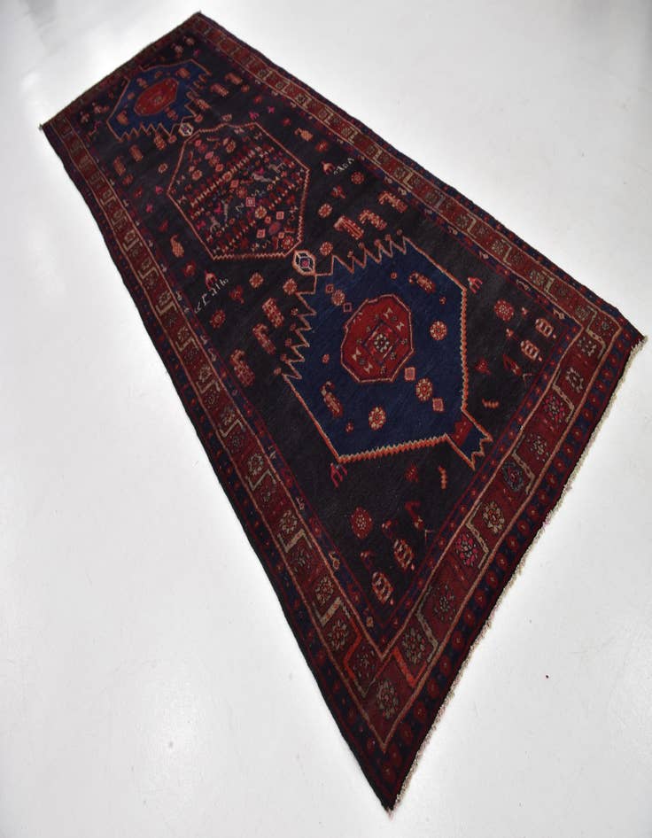 Detail image of 4' 10 x 12' 10  Hand Knotted Meshkin Persian Wool Runner Rug