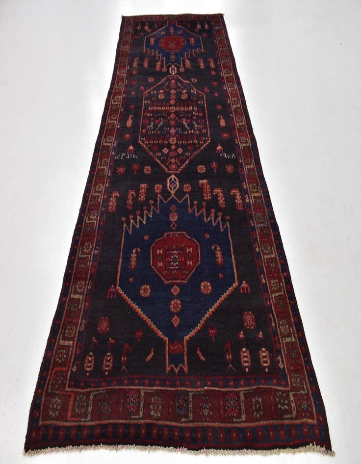 Detail image of 4' 10 x 12' 10  Hand Knotted Meshkin Persian Wool Runner Rug
