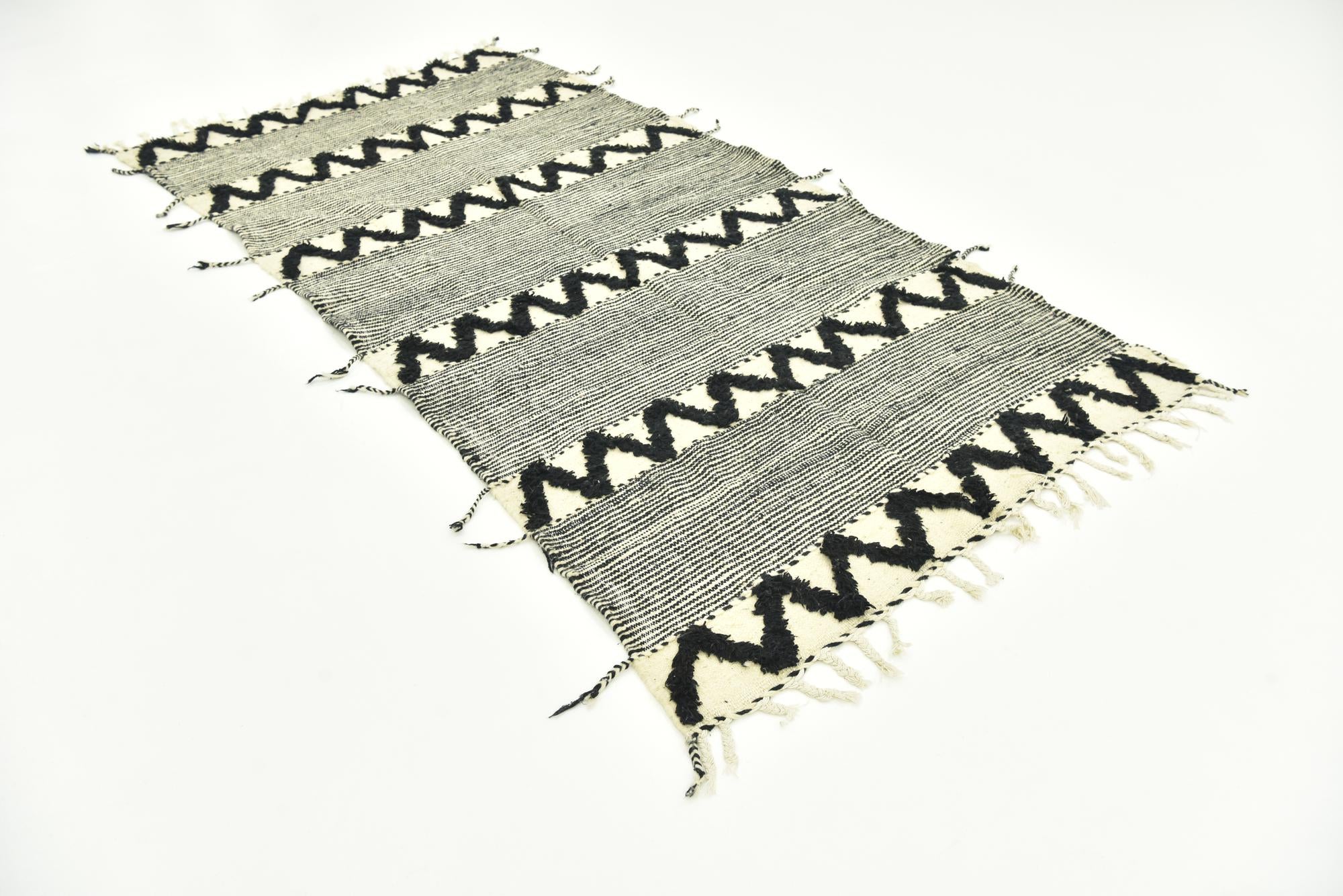 4' 5 x 8' 3 Hand Knotted Moroccan Wool Runner Rug