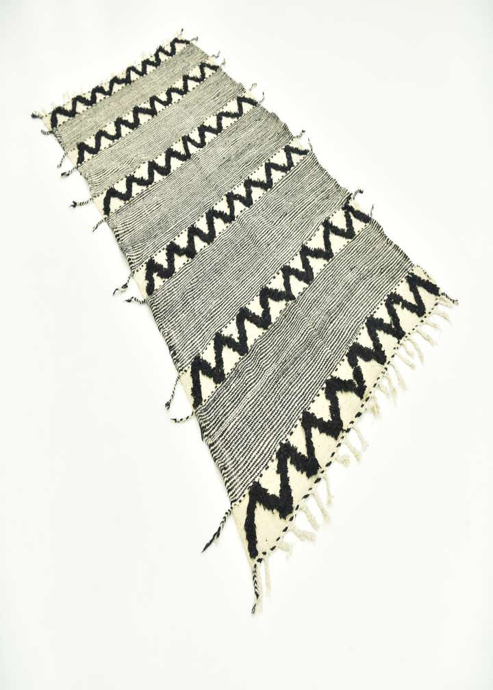 4' 5 x 8' 3 Hand Knotted Moroccan Wool Runner Rug