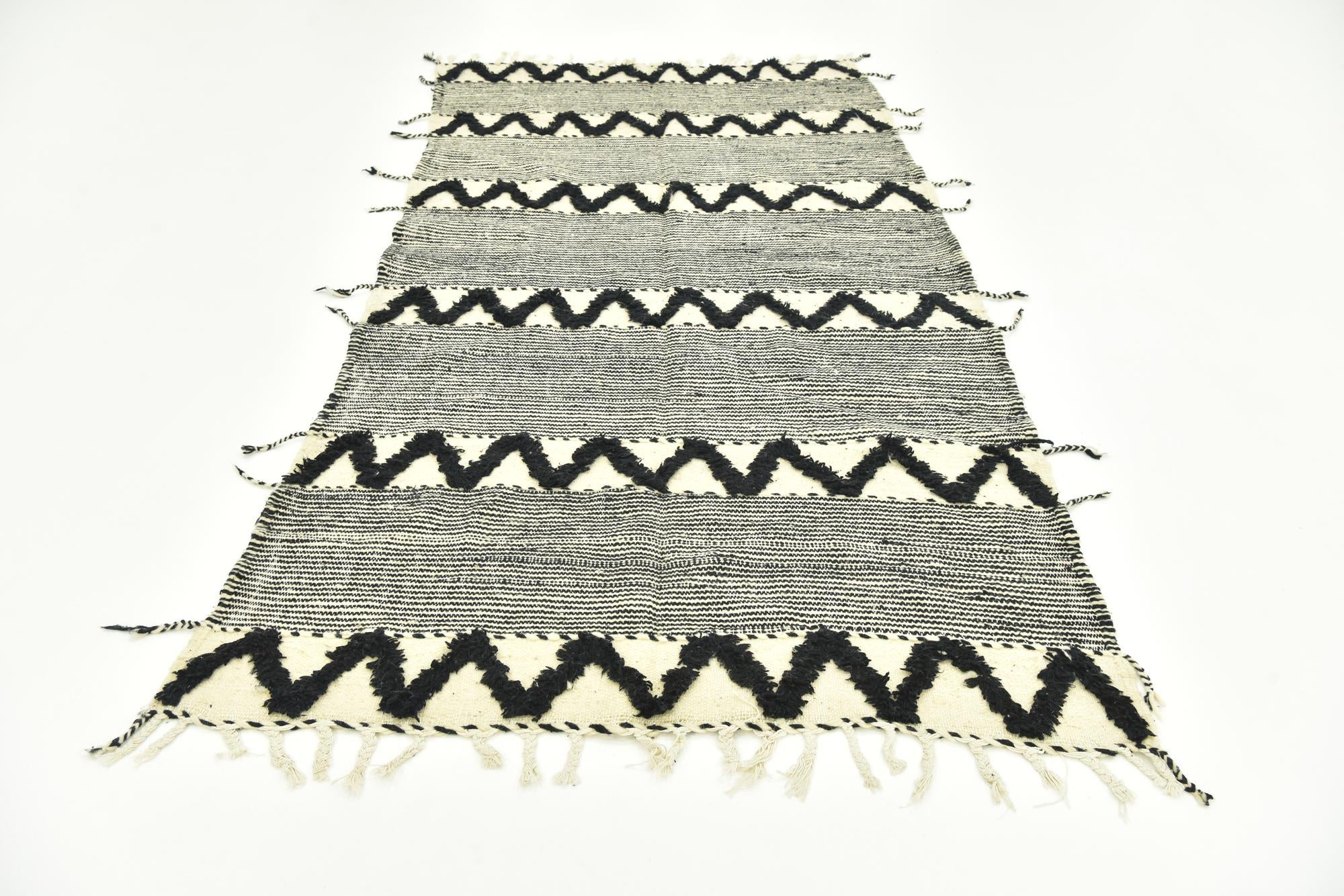4' 5 x 8' 3 Hand Knotted Moroccan Wool Runner Rug