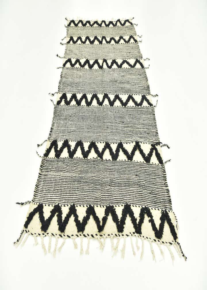 4' 5 x 8' 3 Hand Knotted Moroccan Wool Runner Rug