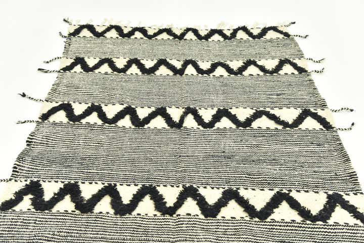 4' 5 x 8' 3 Hand Knotted Moroccan Wool Runner Rug