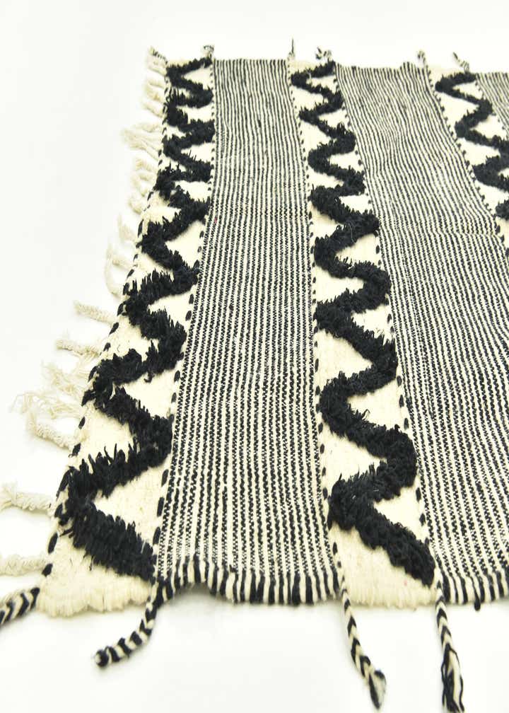 4' 5 x 8' 3 Hand Knotted Moroccan Wool Runner Rug