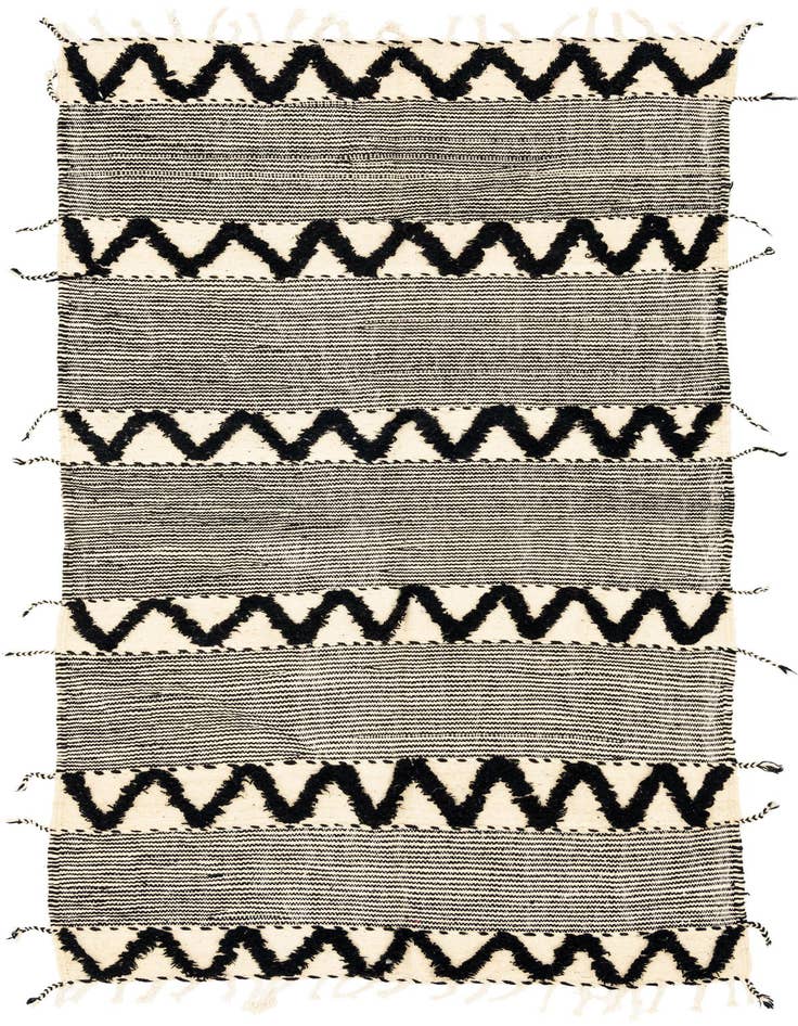 Detail image of 4' 5 x 8' 3 Hand Knotted Moroccan Wool Runner Rug