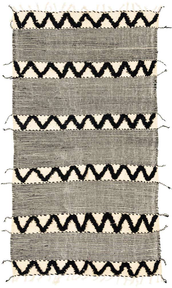 4' 5 x 8' 3 Hand Knotted Moroccan Wool Runner Rug