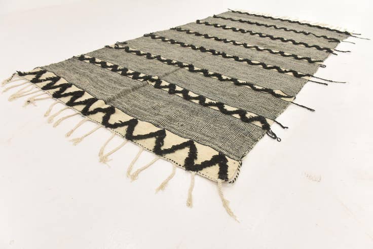 Detail image of 6' 3 x 12' Hand Knotted Moroccan Wool Runner Rug