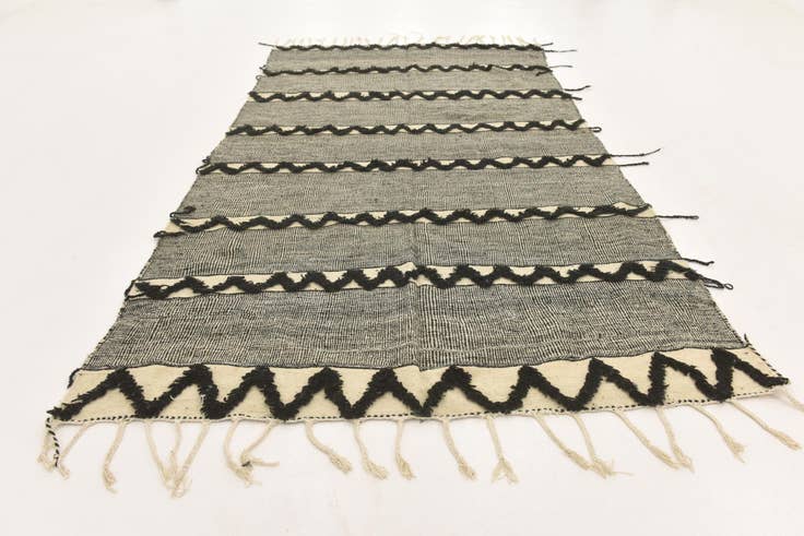 Detail image of 6' 3 x 12' Hand Knotted Moroccan Wool Runner Rug
