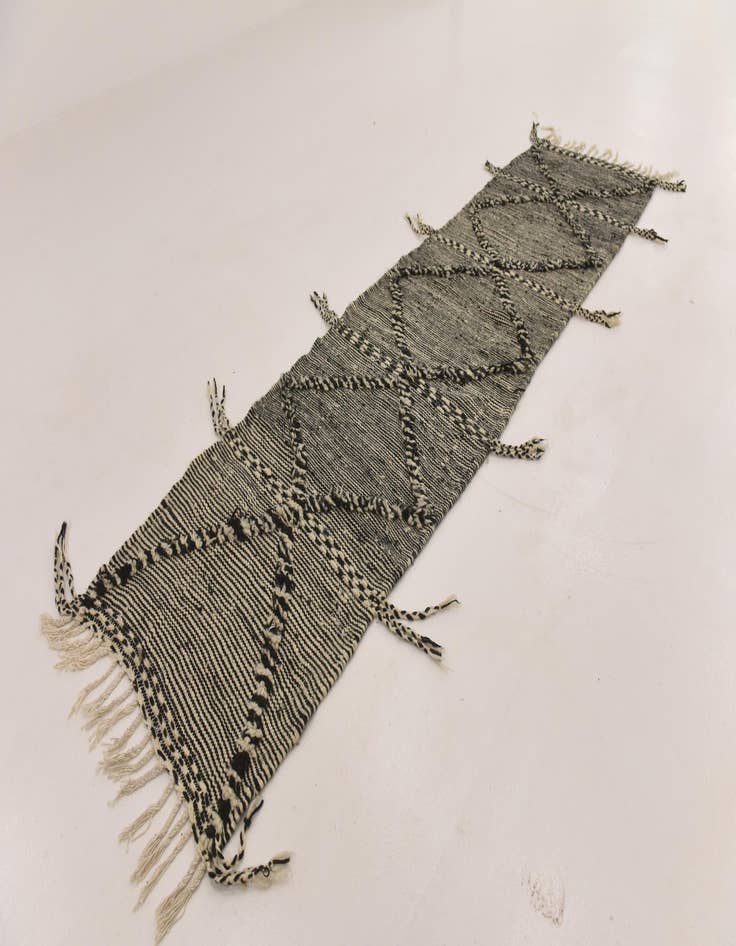 Detail image of 2' 7 x 9' 11  Hand Knotted Moroccan Wool Runner Rug