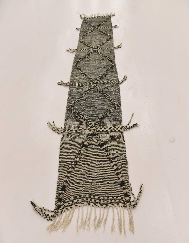 Detail image of 2' 7 x 9' 11  Hand Knotted Moroccan Wool Runner Rug