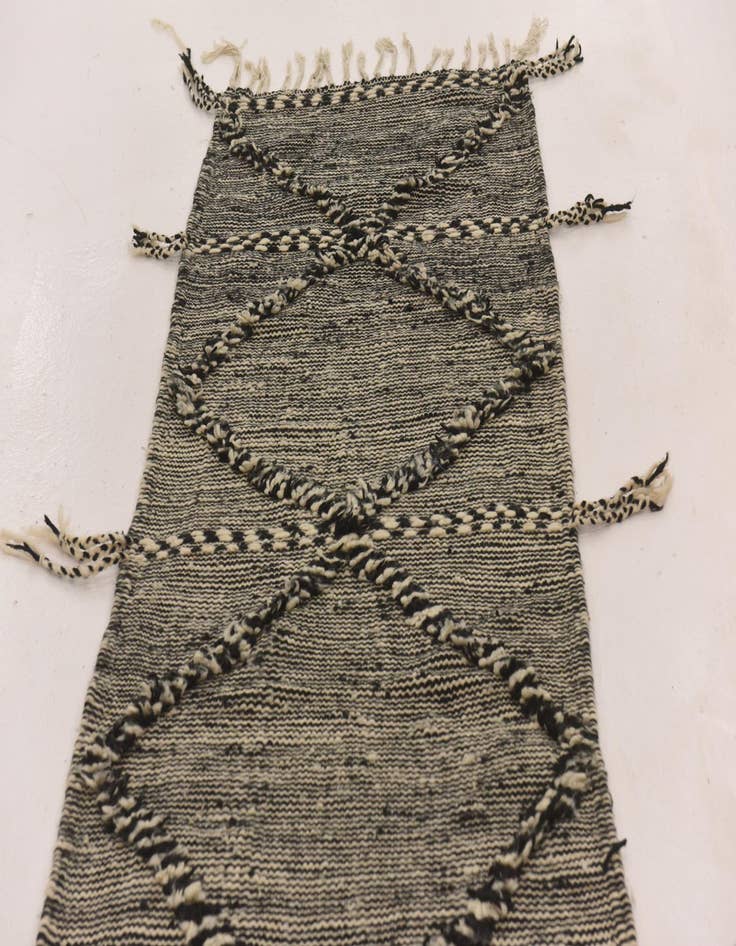 Detail image of 2' 7 x 9' 11  Hand Knotted Moroccan Wool Runner Rug