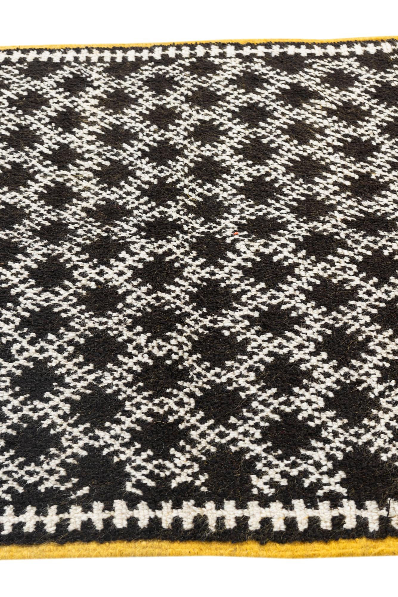 4' 6 x 7' 7 Hand Knotted Moroccan Oriental Wool Runner Rug