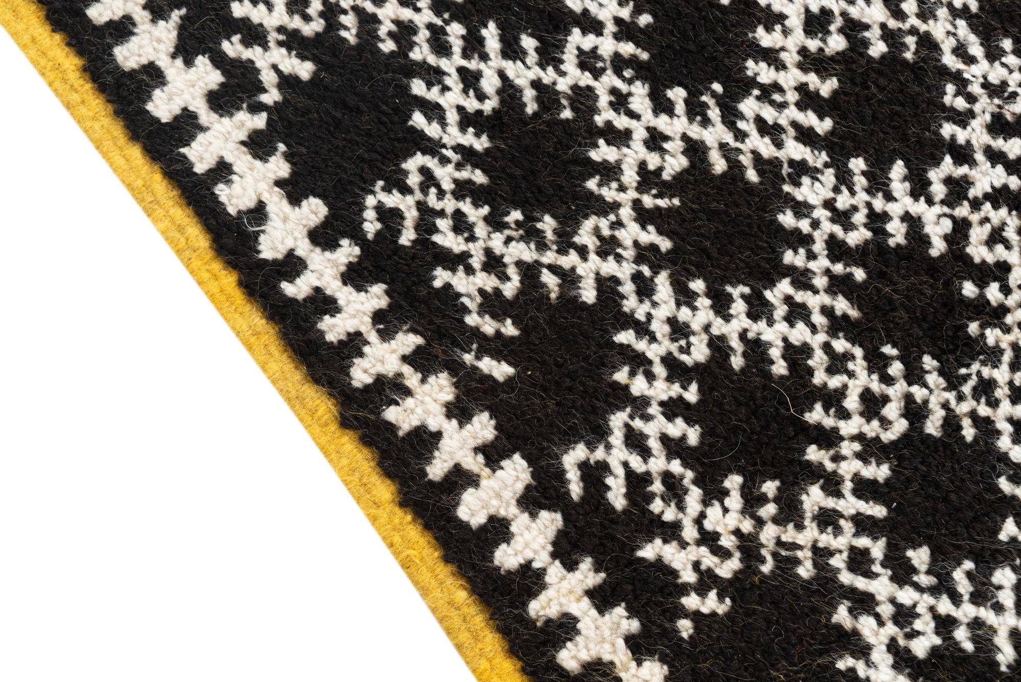 4' 6 x 7' 7 Hand Knotted Moroccan Oriental Wool Runner Rug