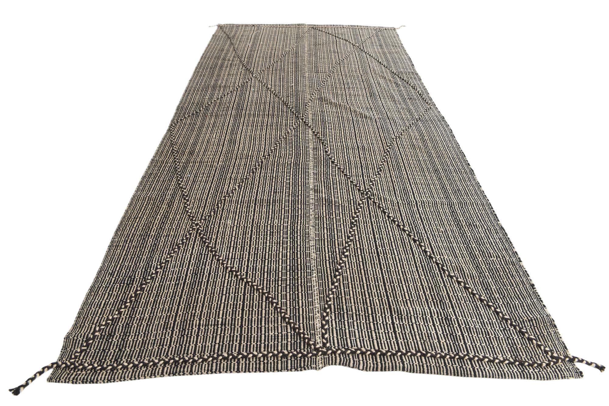 6' x 12' 2 Hand Knotted Moroccan Wool Runner Rug
