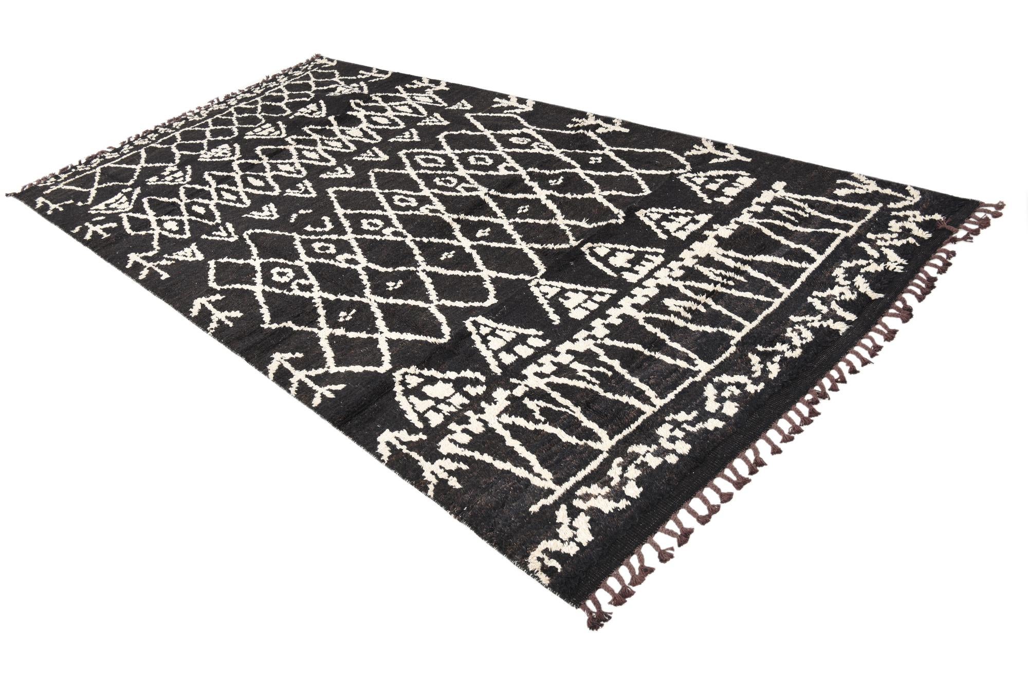 6' x 12' 4 Hand Knotted Moroccan Wool Runner Rug