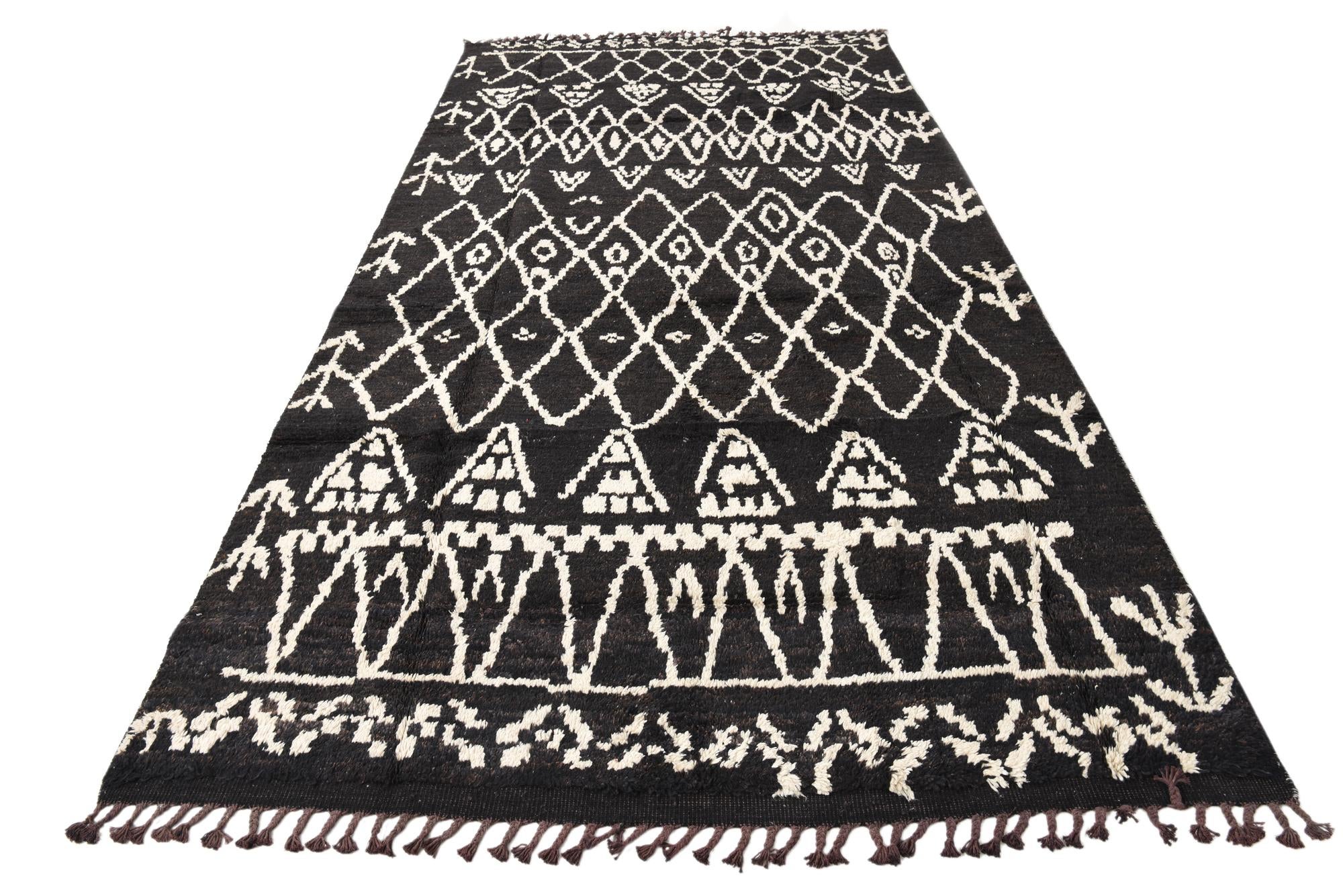 6' x 12' 4 Hand Knotted Moroccan Wool Runner Rug