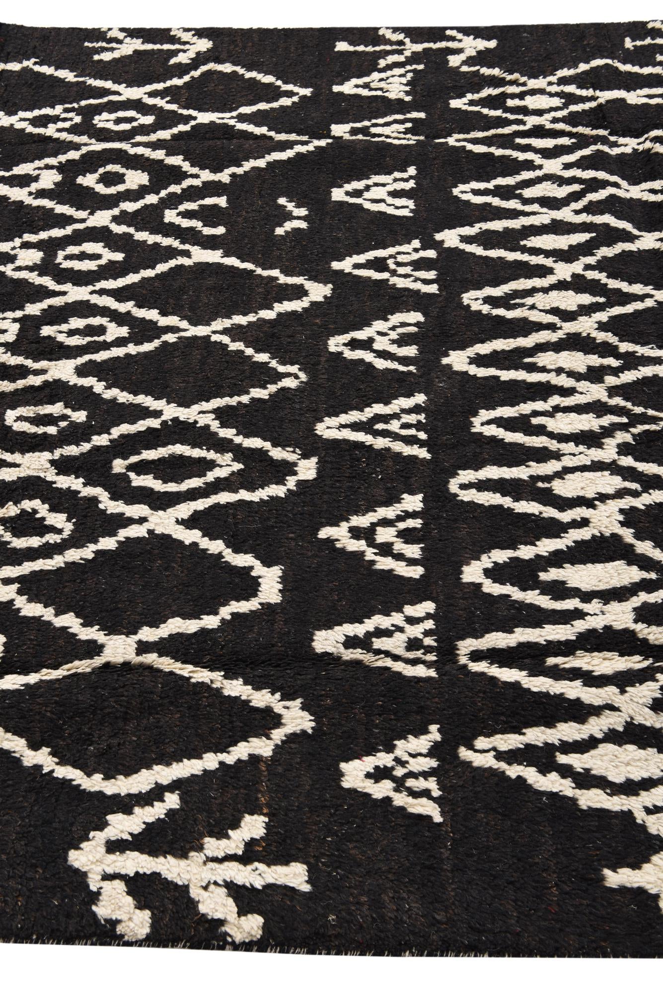 6' x 12' 4 Hand Knotted Moroccan Wool Runner Rug