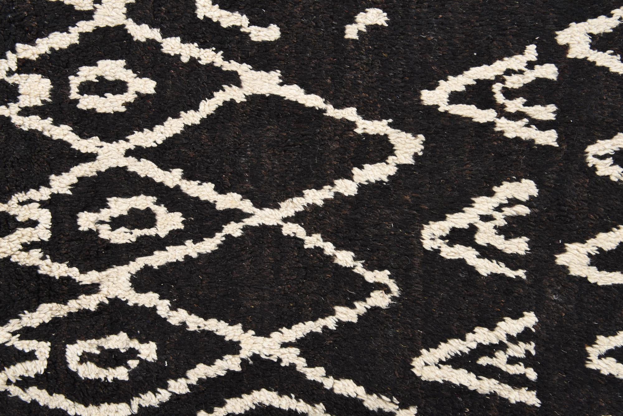 6' x 12' 4 Hand Knotted Moroccan Wool Runner Rug