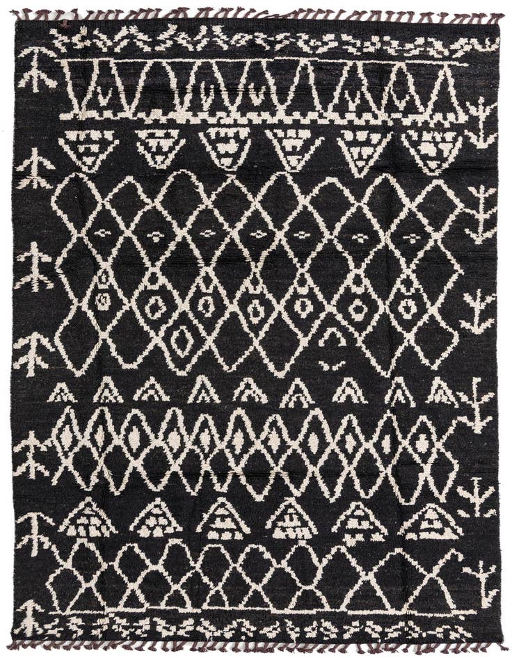 Detail image of 6' x 12' 4 Hand Knotted Moroccan Wool Runner Rug