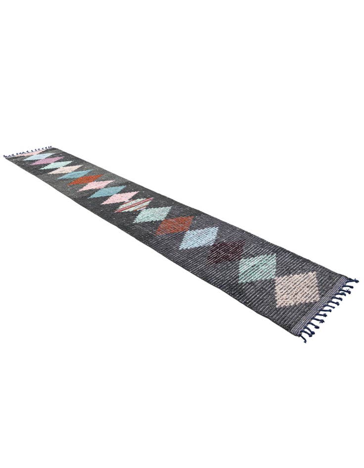 Detail image of 2' 6 x 14' 5 Hand Knotted Moroccan Wool Runner Rug