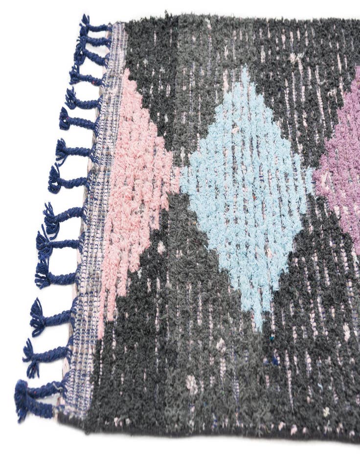 Detail image of 2' 6 x 14' 5  Hand Knotted Moroccan Wool Runner Rug