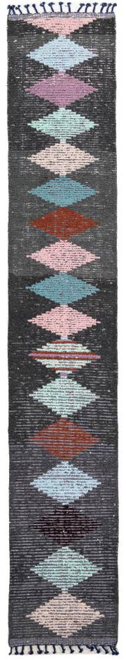 Detail image of 2' 6 x 14' 5 Hand Knotted Moroccan Wool Runner Rug