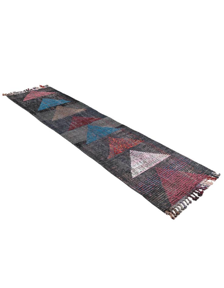 Detail image of 2' 6 x 9' 10  Hand Knotted Moroccan Wool Runner Rug