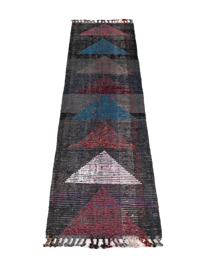 Detail image of 2' 6 x 9' 10 Hand Knotted Moroccan Wool Runner Rug