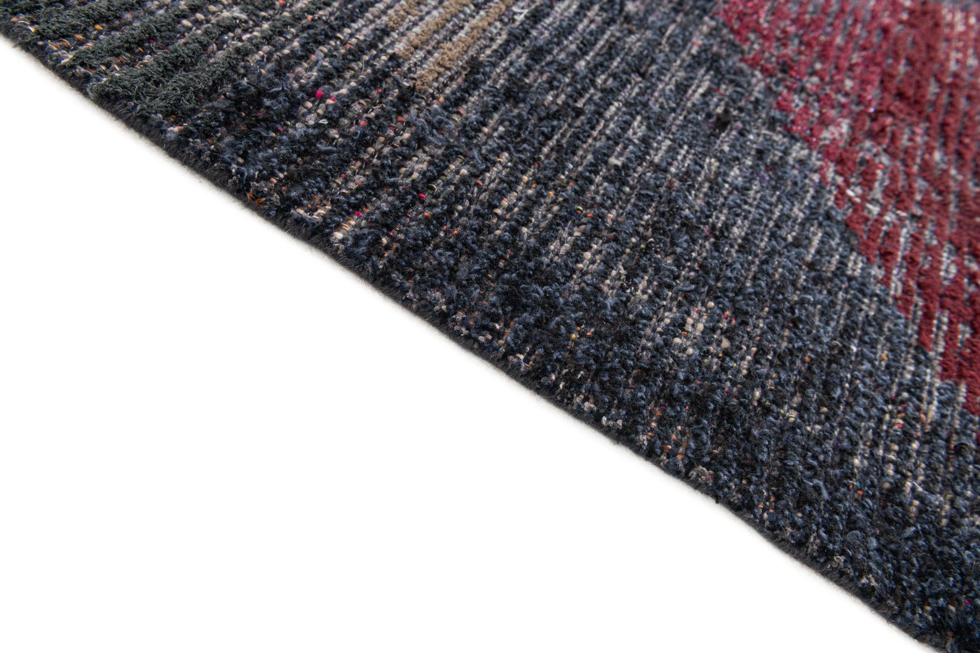 2' 6 x 9' 10 Hand Knotted Moroccan Wool Runner Rug