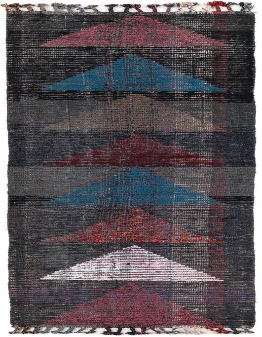 Detail image of 2' 6 x 9' 10 Hand Knotted Moroccan Wool Runner Rug