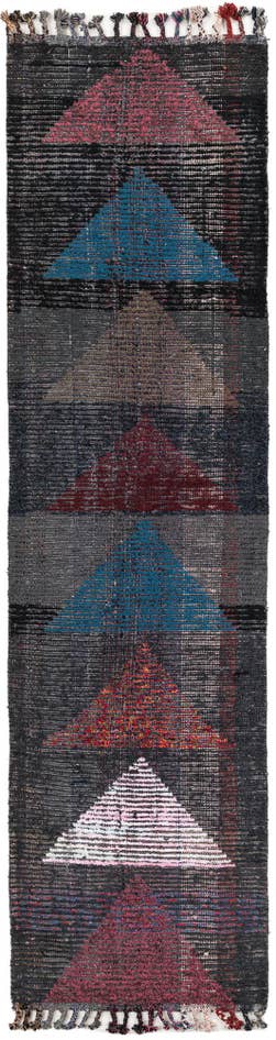 Detail image of 2' 6 x 9' 10 Hand Knotted Moroccan Wool Runner Rug