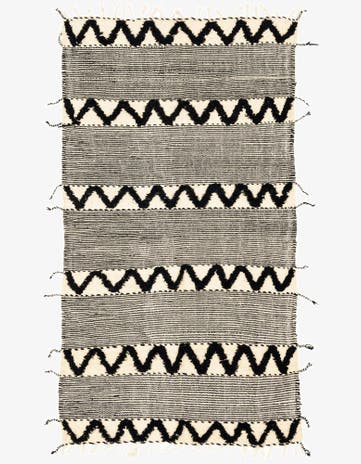 4' 5 x 8' 3 Hand Knotted Moroccan Wool Runner Rug