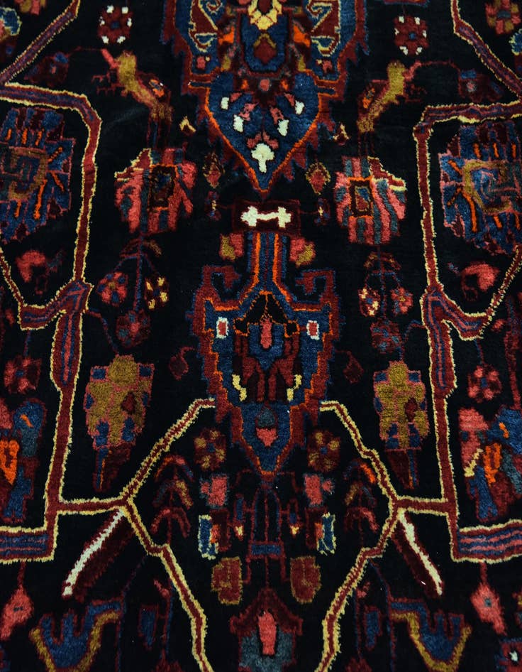 Detail image of 4' 6 x 9' Hand Knotted Nahavand Persian Wool Runner Rug