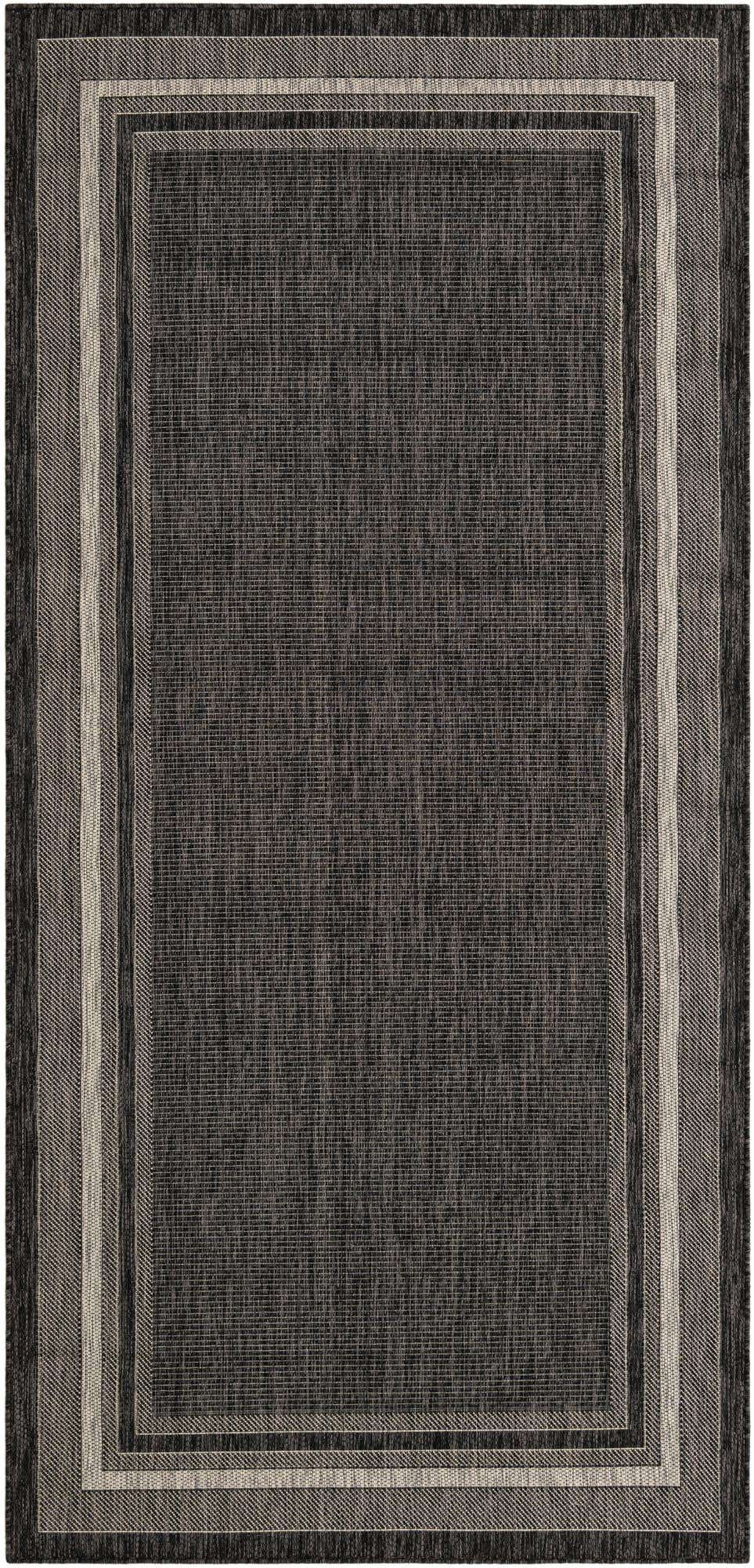 4' 6 x 9' 6 Easy-Clean Border Indoor / Outdoor Runner Rug