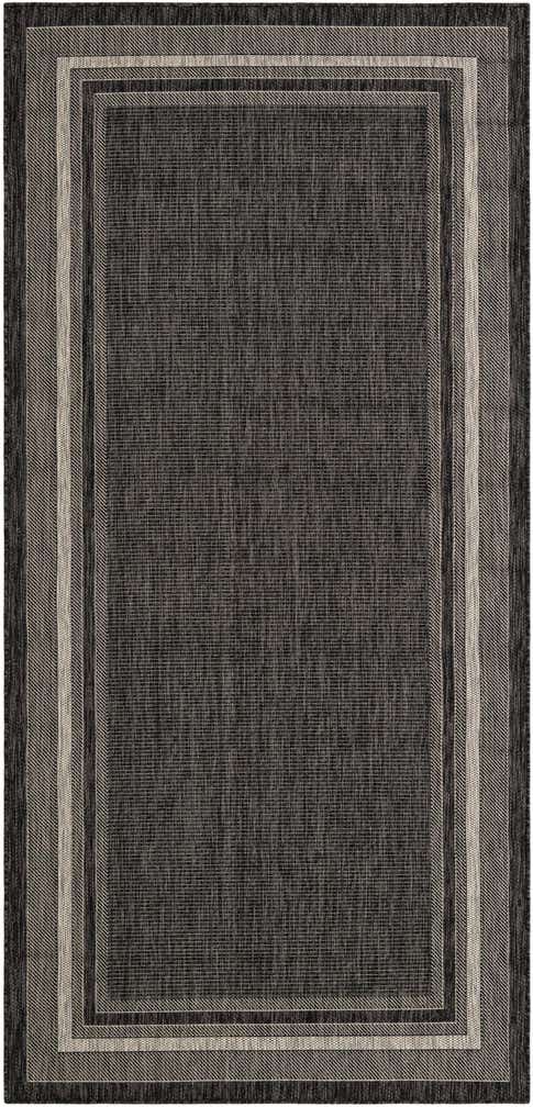 4' 6 x 9' 6 Easy-Clean Border Indoor / Outdoor Runner Rug