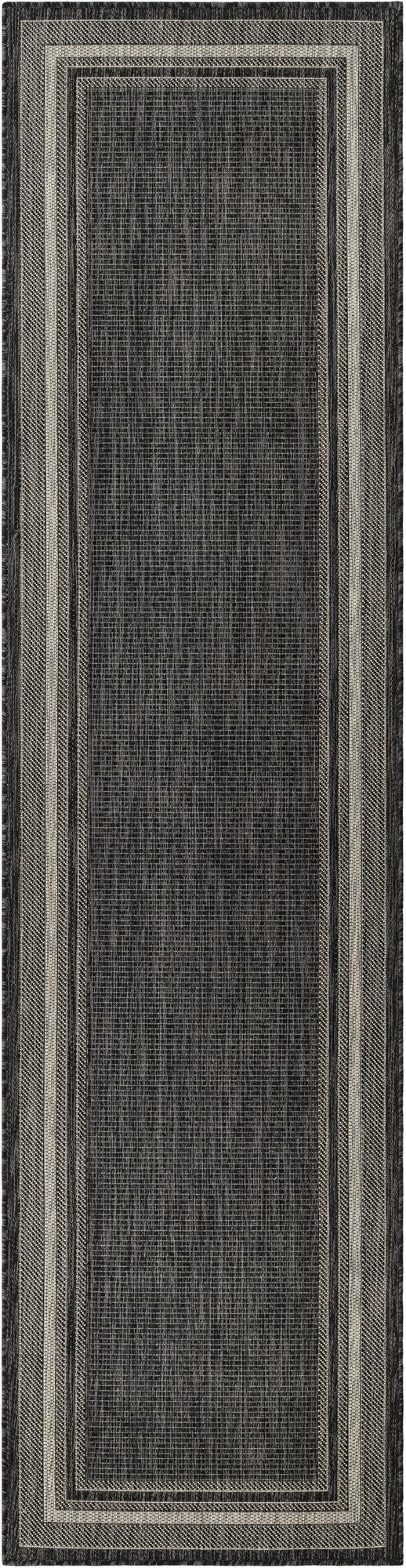 Primary image 2' 7 x 10'  Washable Border Indoor / Outdoor Runner Rug