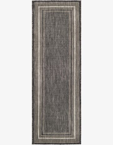 Black Easy-Clean Border Indoor / Outdoor Runner Rug