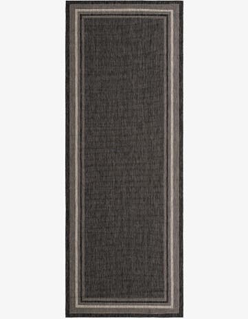 5' 3 x 14' 8 Easy-Clean Border Indoor / Outdoor Runner Rug