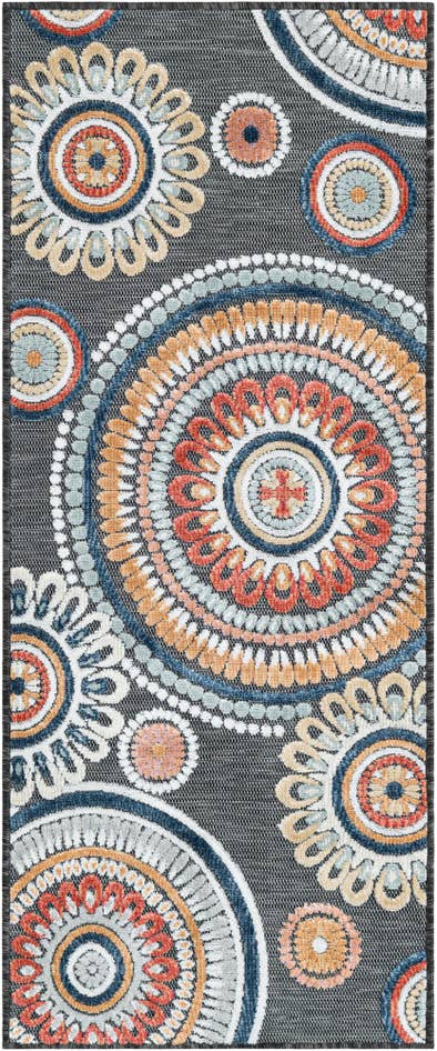 Detail image of 2' 2 x 5' 3 Easy-Clean Botanical Indoor / Outdoor Runner Rug